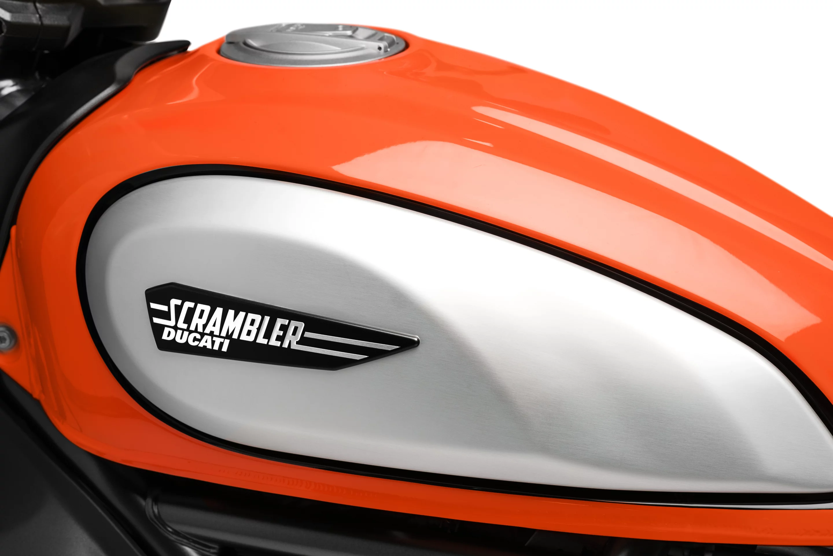 2019 Ducati Scrambler "Joyvolution": slightly beefier aluminum side panels might make the tank a little easier to get a grip on
