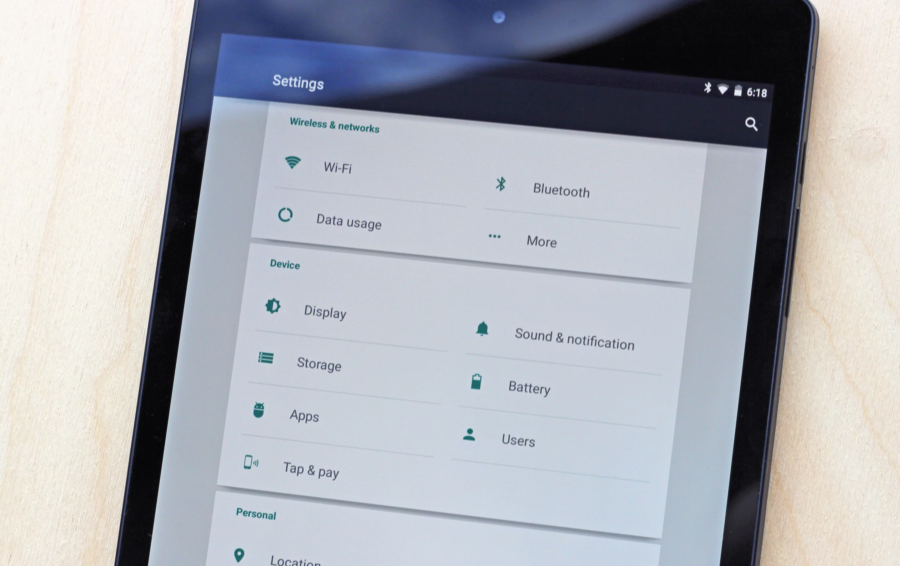 Material Design, in Lollipop's settings menu (Photo: Will Shanklin/Gizmag.com)