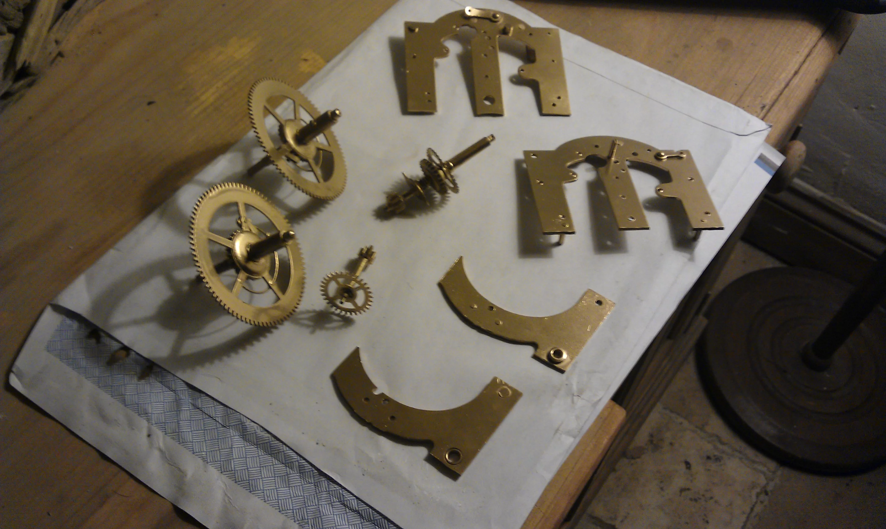 Adam Vaughan used some old brass clock parts found online and spent many late evenings working with a rotary tool to shape the various components
