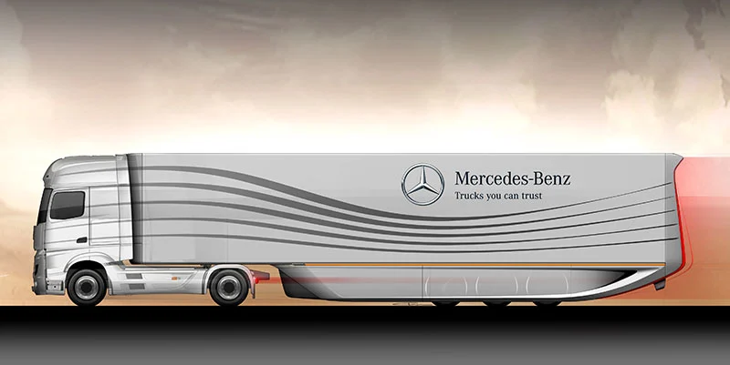Mercedes Actros truck pulling the Aero Trailer concept