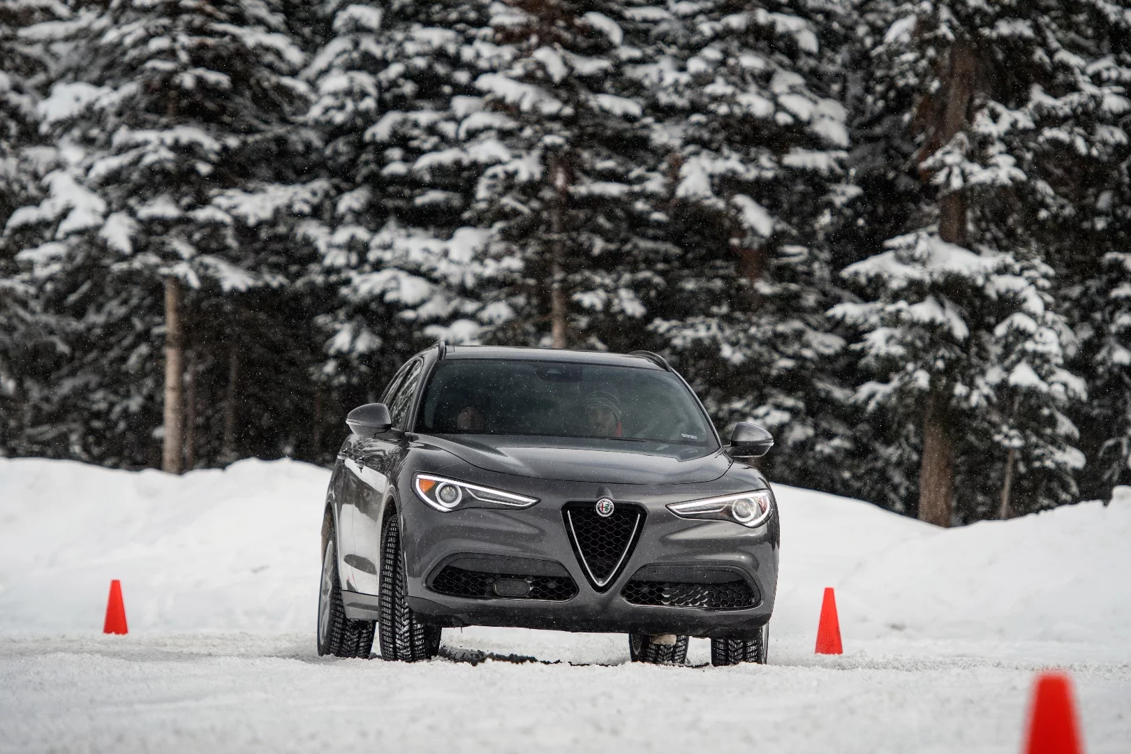 The Alfa Romeo Stelvio is supremely stable and sure-footed when its safety systems are active