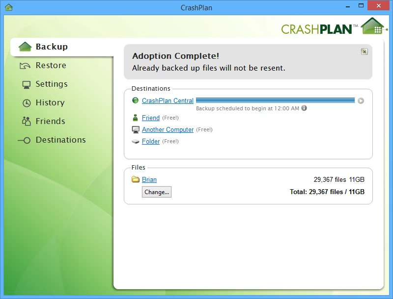 CrahPlan automatic offsite backup
