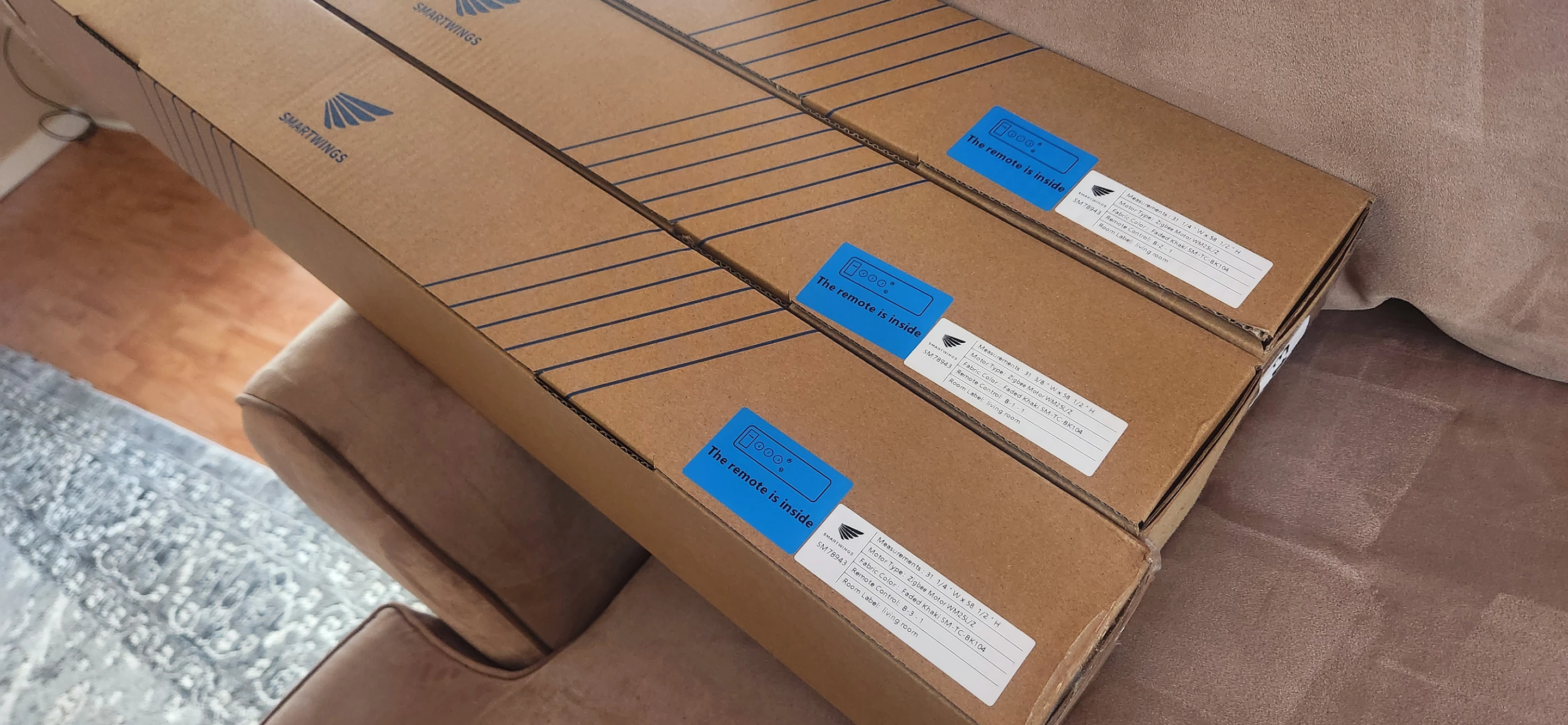 Smartwings sent me everything very neatly packaged with clear labels, which I really appreciated. Two of my windows were the exact same size, while one was fractions of an inch different