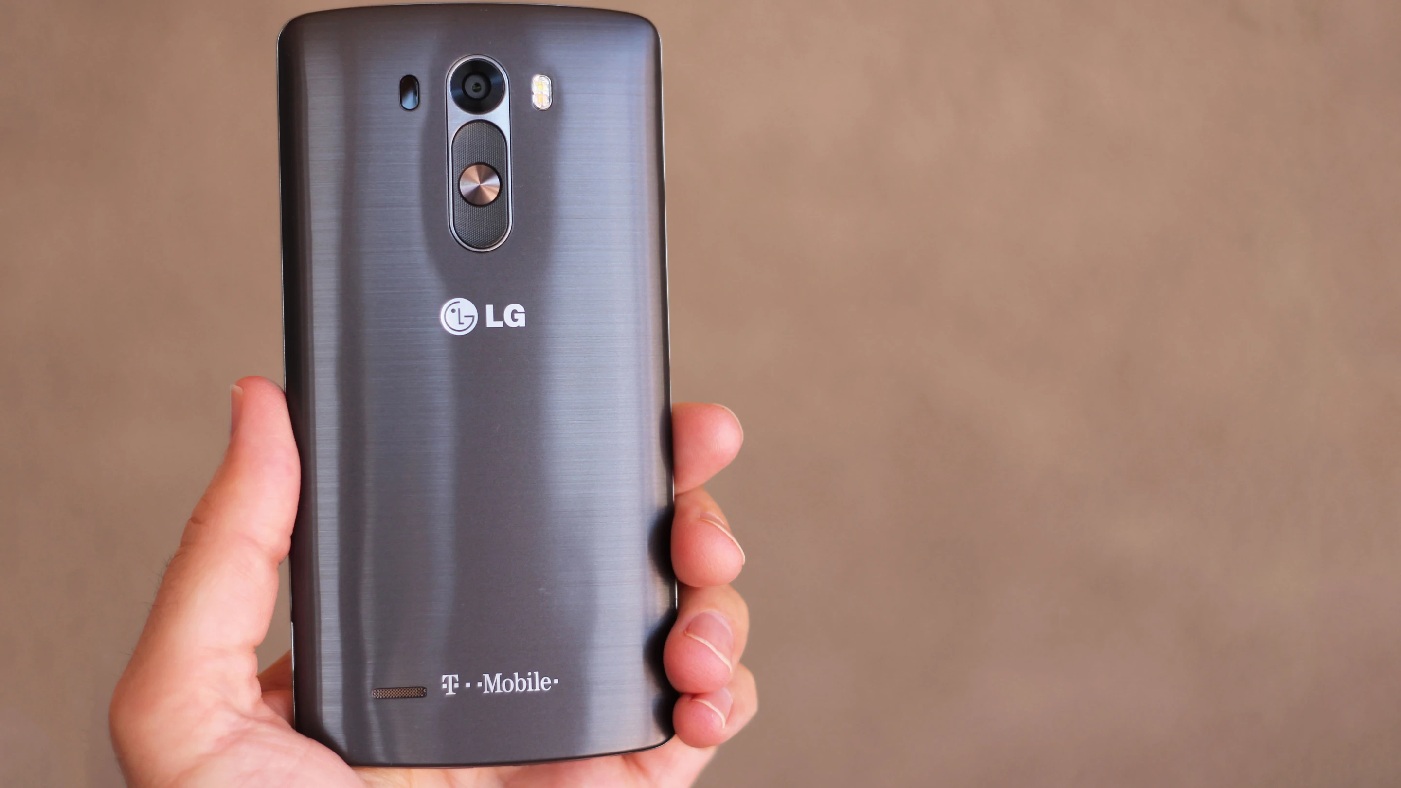 At a glance, the G3 might look like a metallic phone, but it's actually plastic – with a metallic film on top