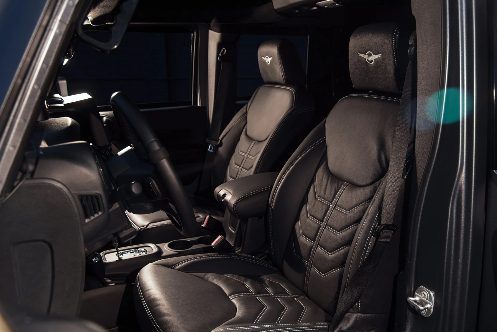Hand-stitched leather seats are available as part of the optional "leather package"