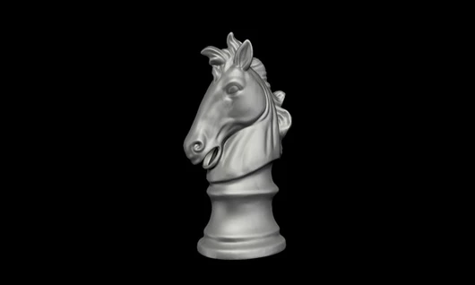 A chess piece generated with the Go!SCAN 3D scanner