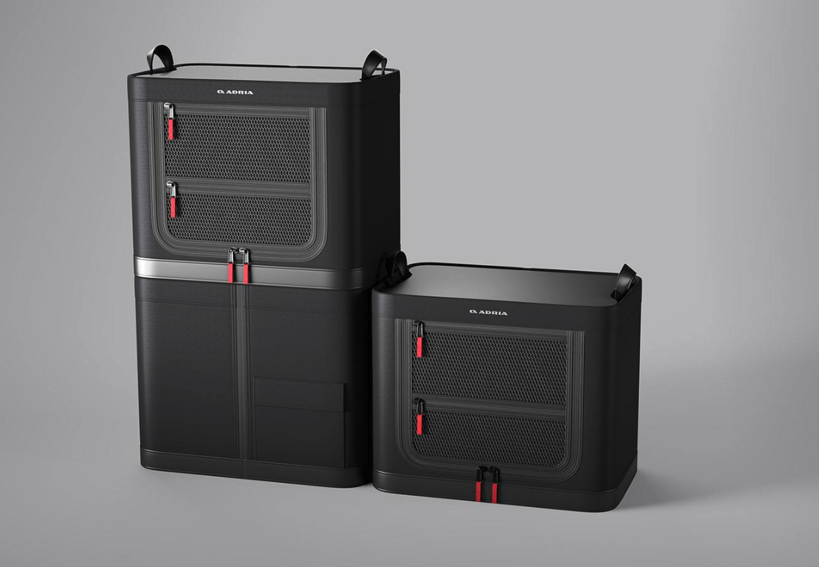 Adria's pods stack together neatly to minimize space taken up inside the van