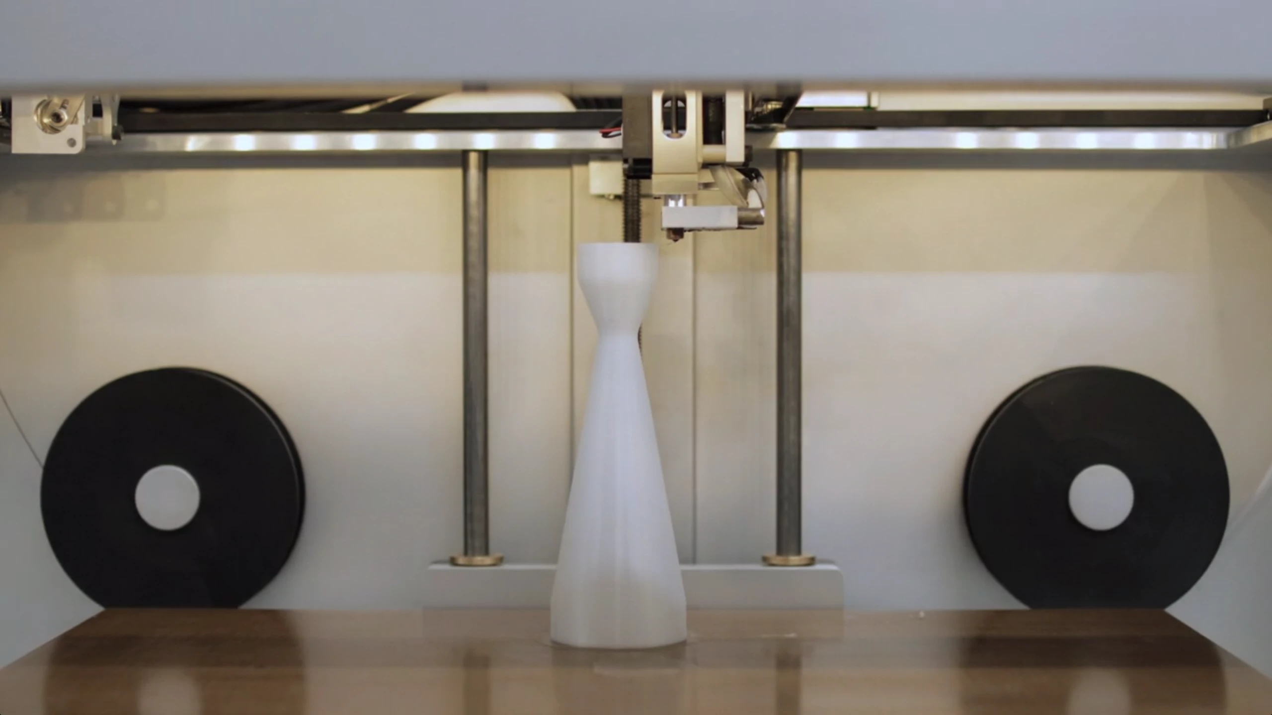 The Mark One can print to a maximum size of 305 x 160 x 160 mm (12 x 6.25 x 6.25 in)