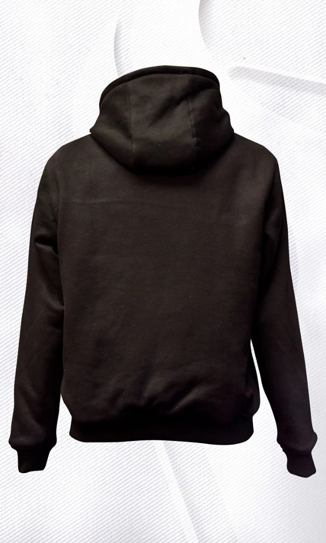 The backside of a Bull-it Jeans hoodie with Covec inside
