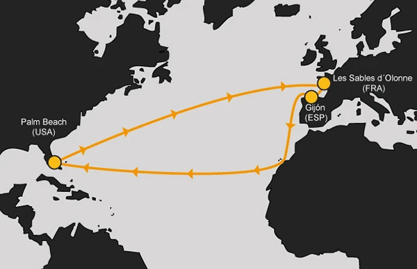 Map of Fipofix's "Proof of Principle" voyage