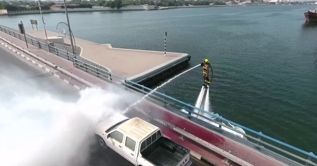 Waterjetpropelled hoverboards elevate Dubai firefighters