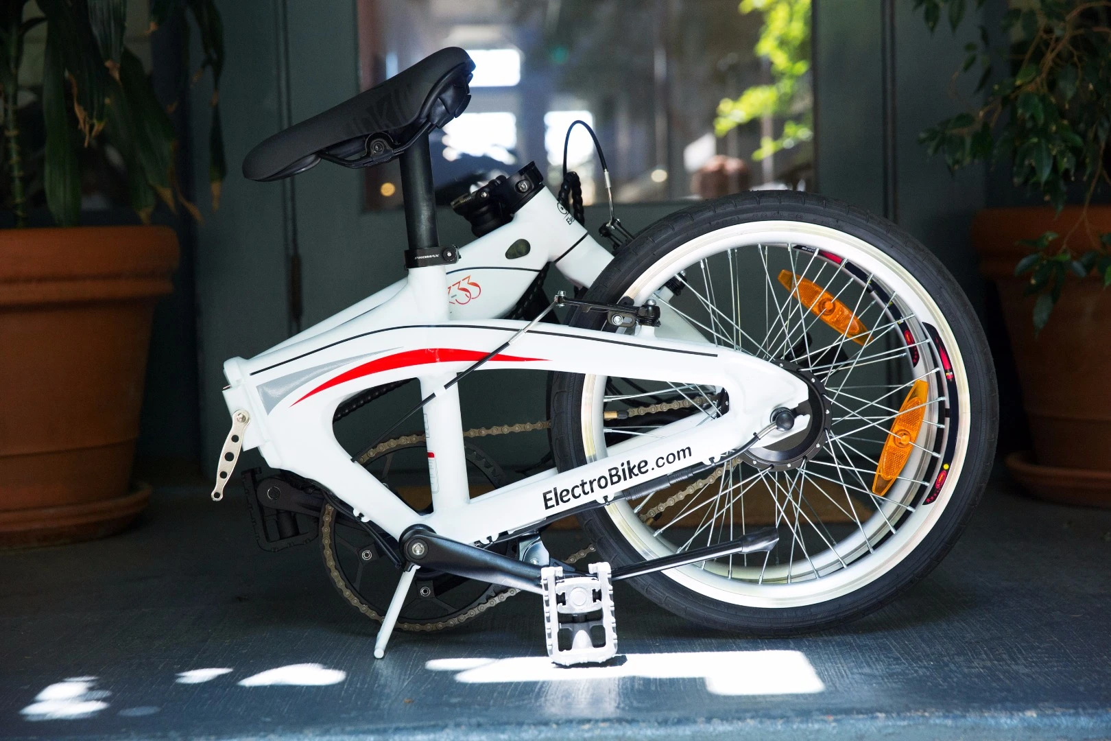 Fully folded, the Air-33 eBike fits into apartments and elevators with no trouble