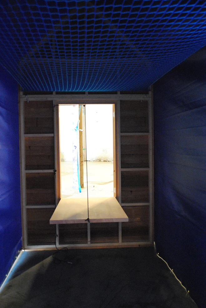 Hangout's window-table folds down inside or out