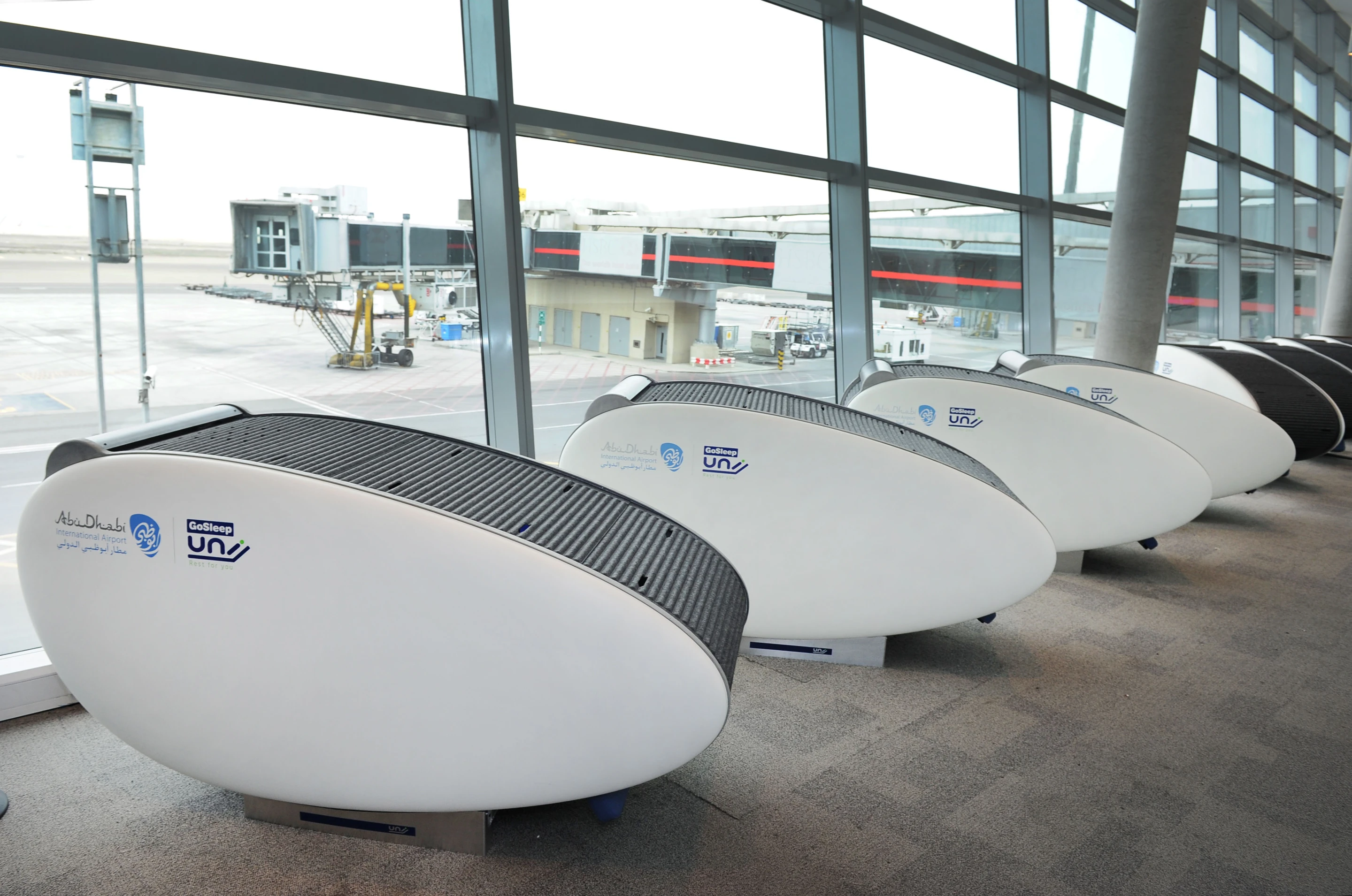 Ten GoSleep pods have been installed at Abu Dhabi International Airport to give weary travelers a private place to rest up