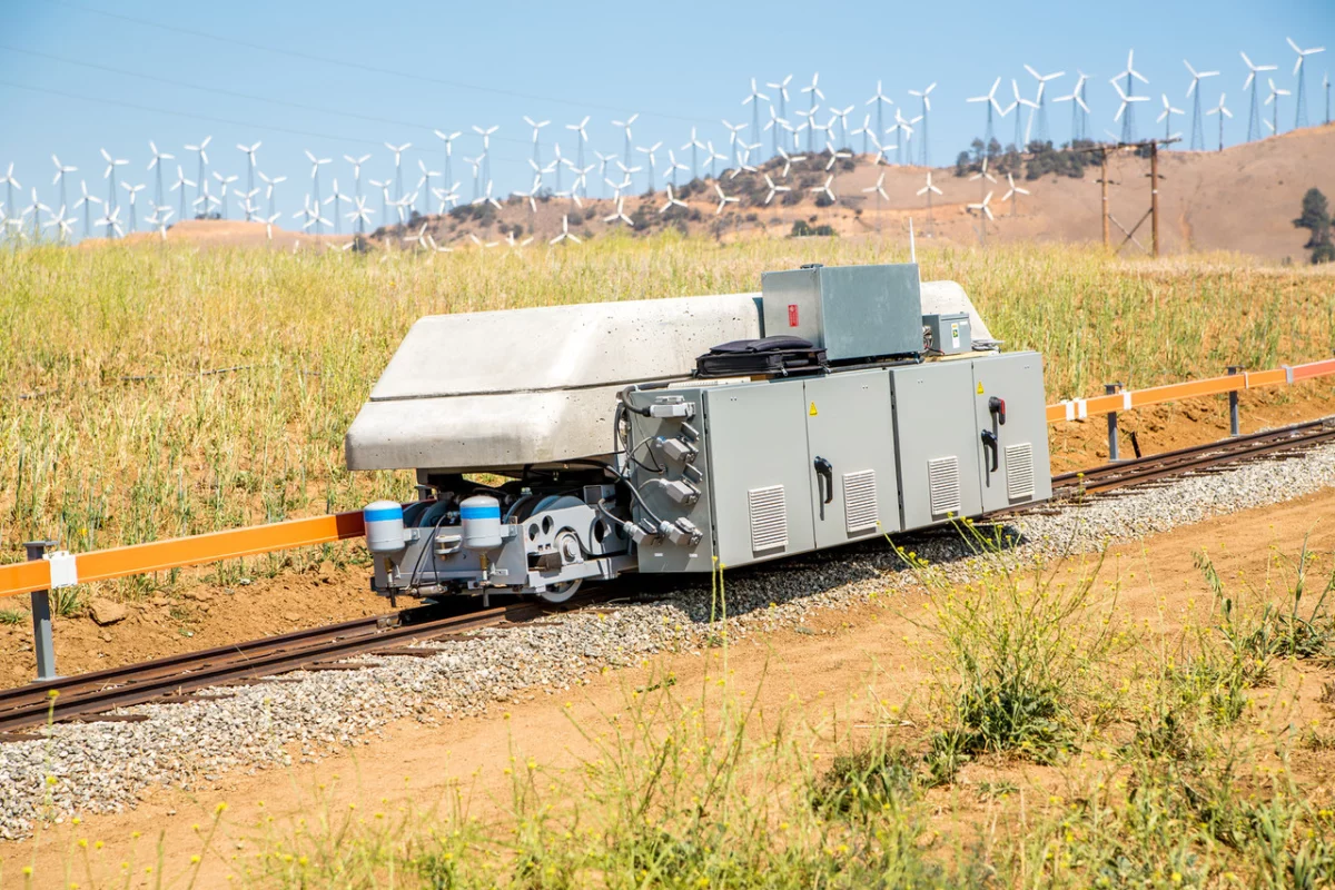 The ARES system uses electric locomotives as a form of energy storage
