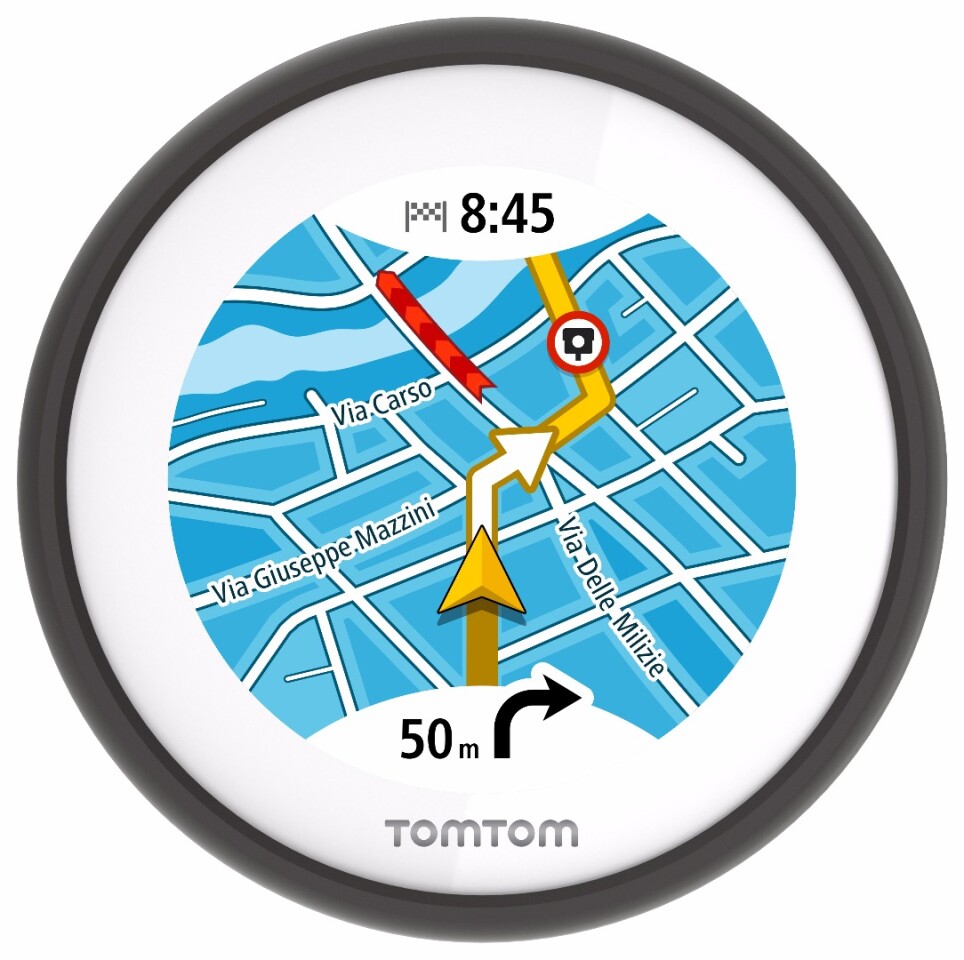 TomTom VIO provides turn by turn directions visually and audibly