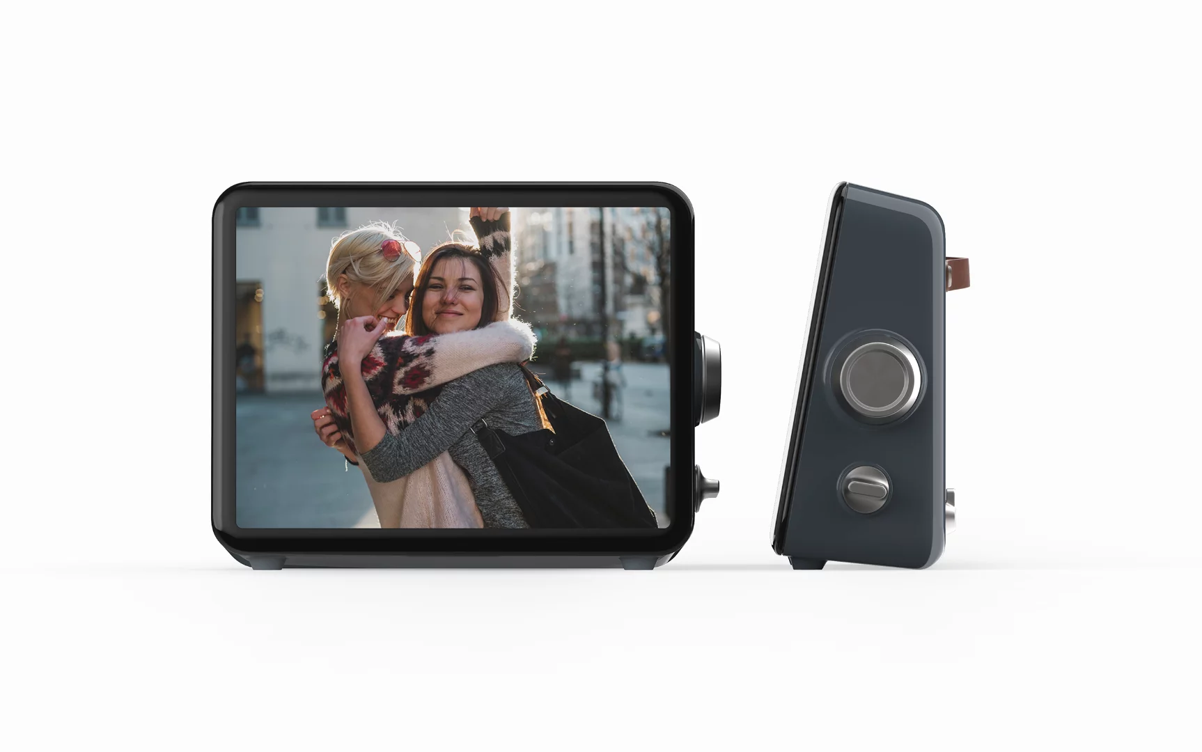 Loop's retro '50s design features a side knob that allows you to choose your public and private channels