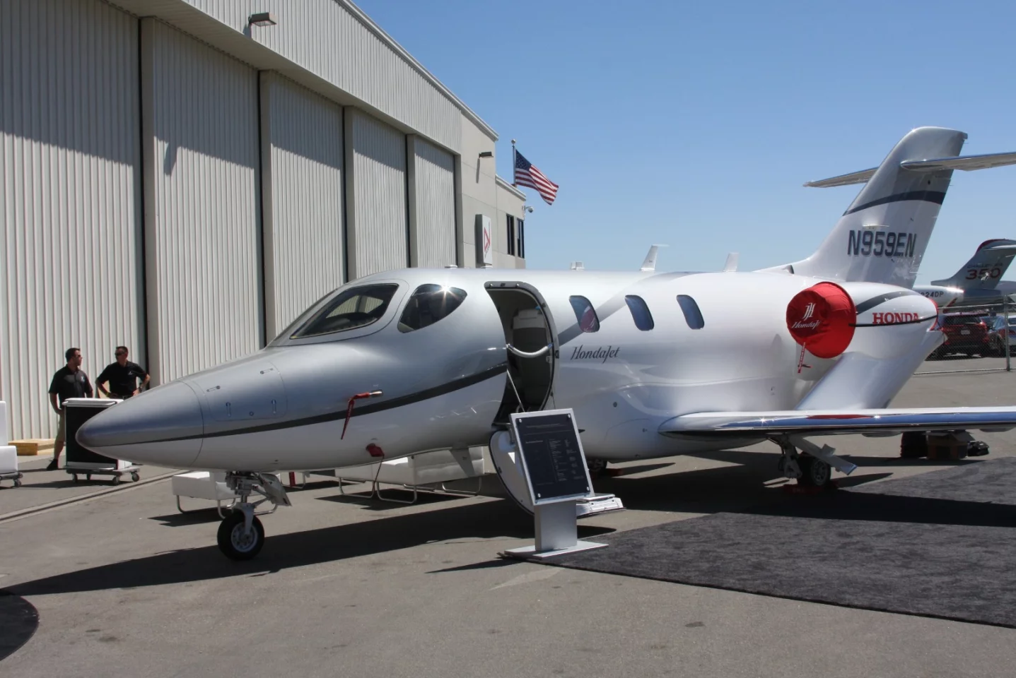 Honda brought in their new private jet for display at the Hangar Party