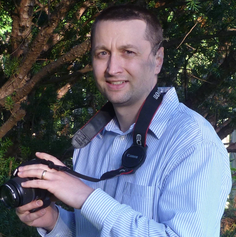Mark Stevenson with his digital camera lens cap holder