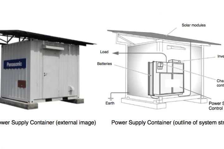 Panasonic's Power Supply Container is a self-contained solar power plant designed for developing countries and remote areas