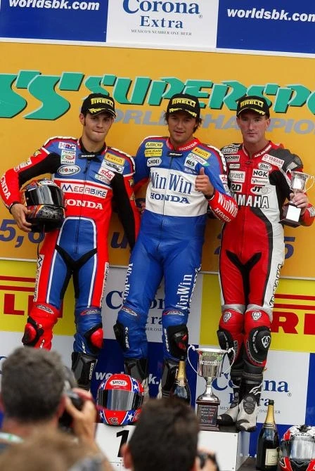 The Supersport podium held few surprises with Charpentier first, rising-star Fabrizio second and Kev Cutrain again putting in the ride of the race on the outdated Yamaha R6 for third