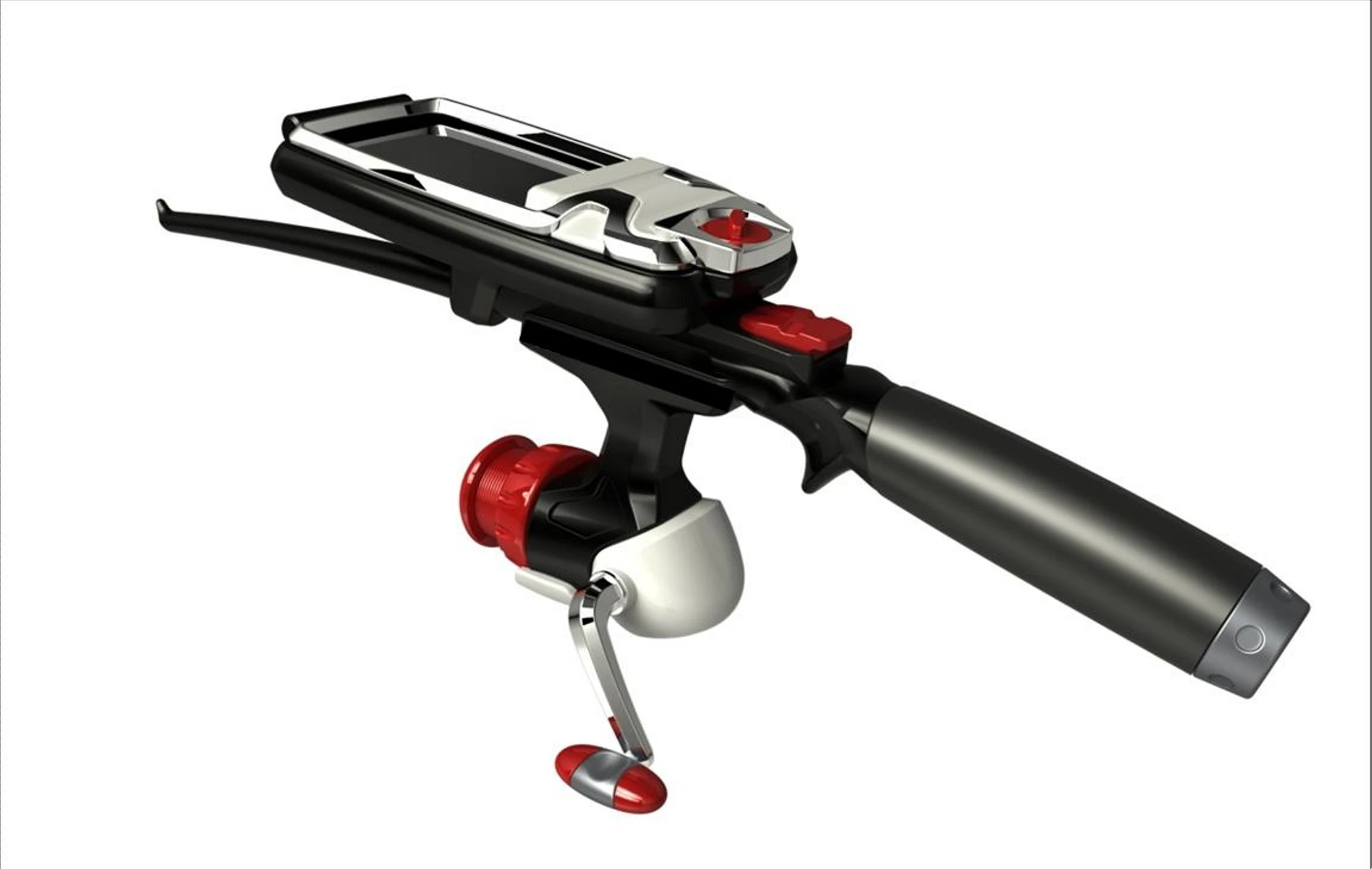 AppFishing is a 40-cm (15.8-inch) toy fishing rod with a mount for an iPhone, iPod touch or Android phone
