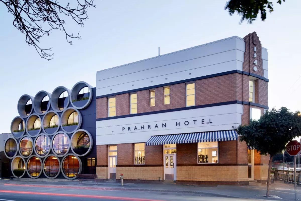 The newly renovated Prahran Hotel features the clever use of recycled concrete pipes
