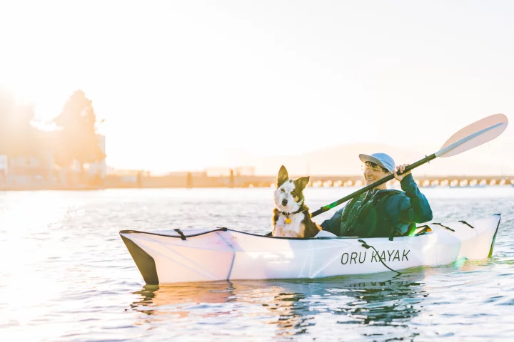 A pair of friends paddling in the Oru Inlet