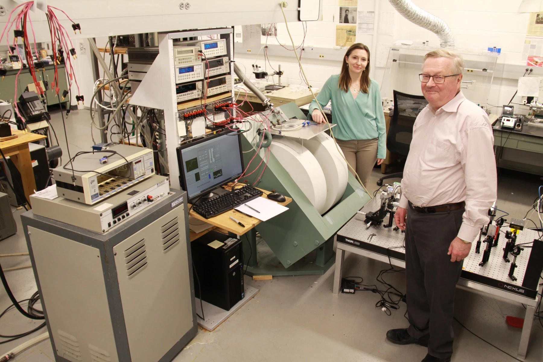Ohio State University's Brandi Wooten (left) and Joseph Heremans, have predicted, then proven the effects of "ferron" quasiparticles