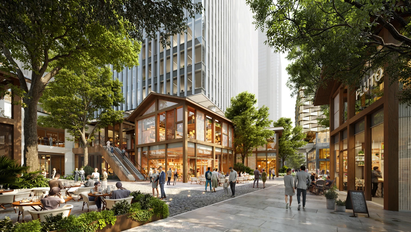 The Chengdu Jiaozi Courtyard Towers project will create a retail area to honor the city's roots as a small village