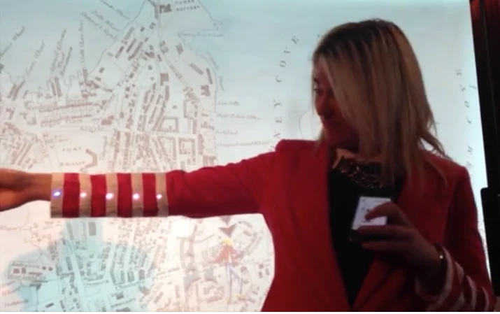 The LEDs on the sleeves of the Navigate jacket provide directional cues