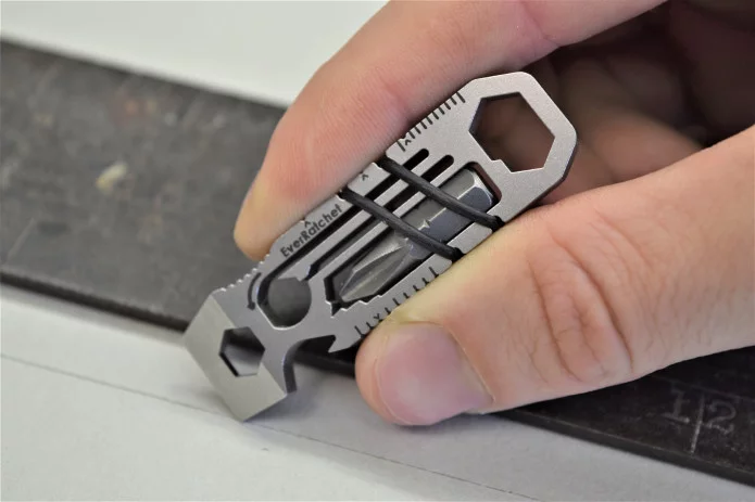 The EverRatchet multitool's scraper implement at work