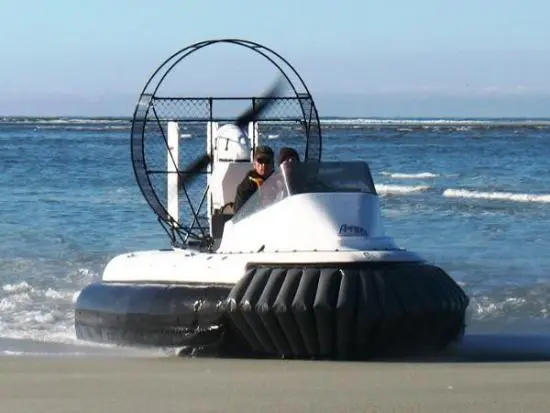 AirRider hovercraft showing hybrid hull design
