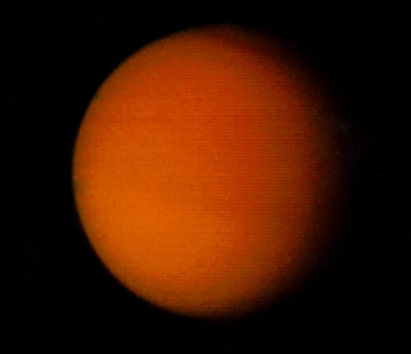 Voyager 2 image of the Saturnian satellite Titan from 4.5 million km