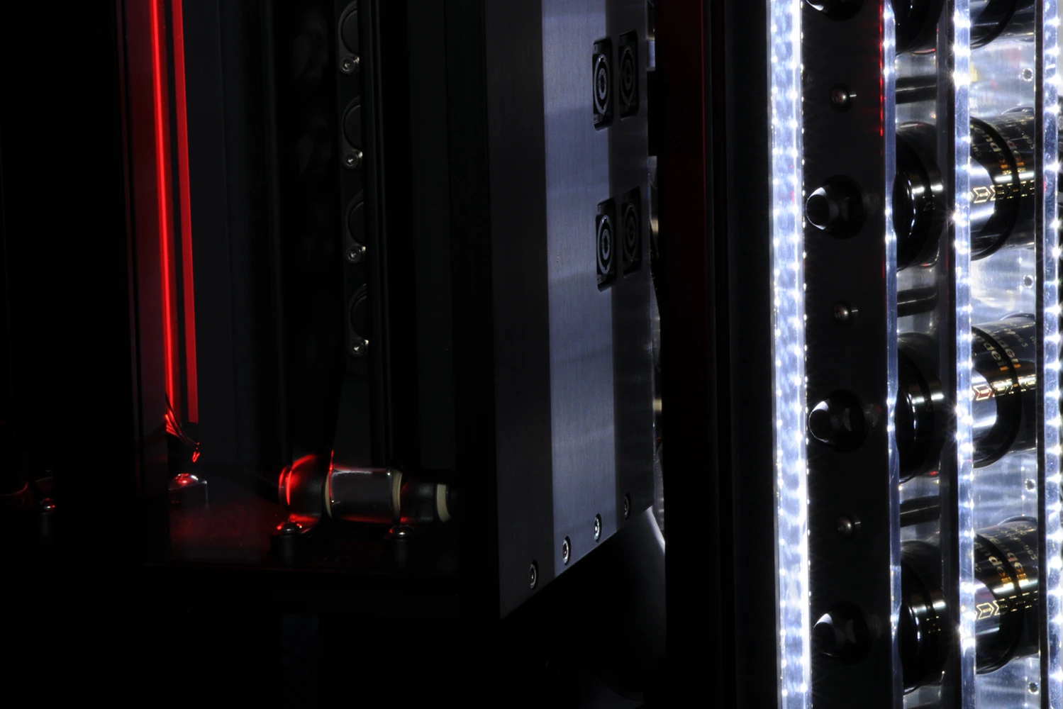 The Opera Only features 24 analog (RCA/XLR) inputs and six digital, 12 output channels, and 192 speakON connections