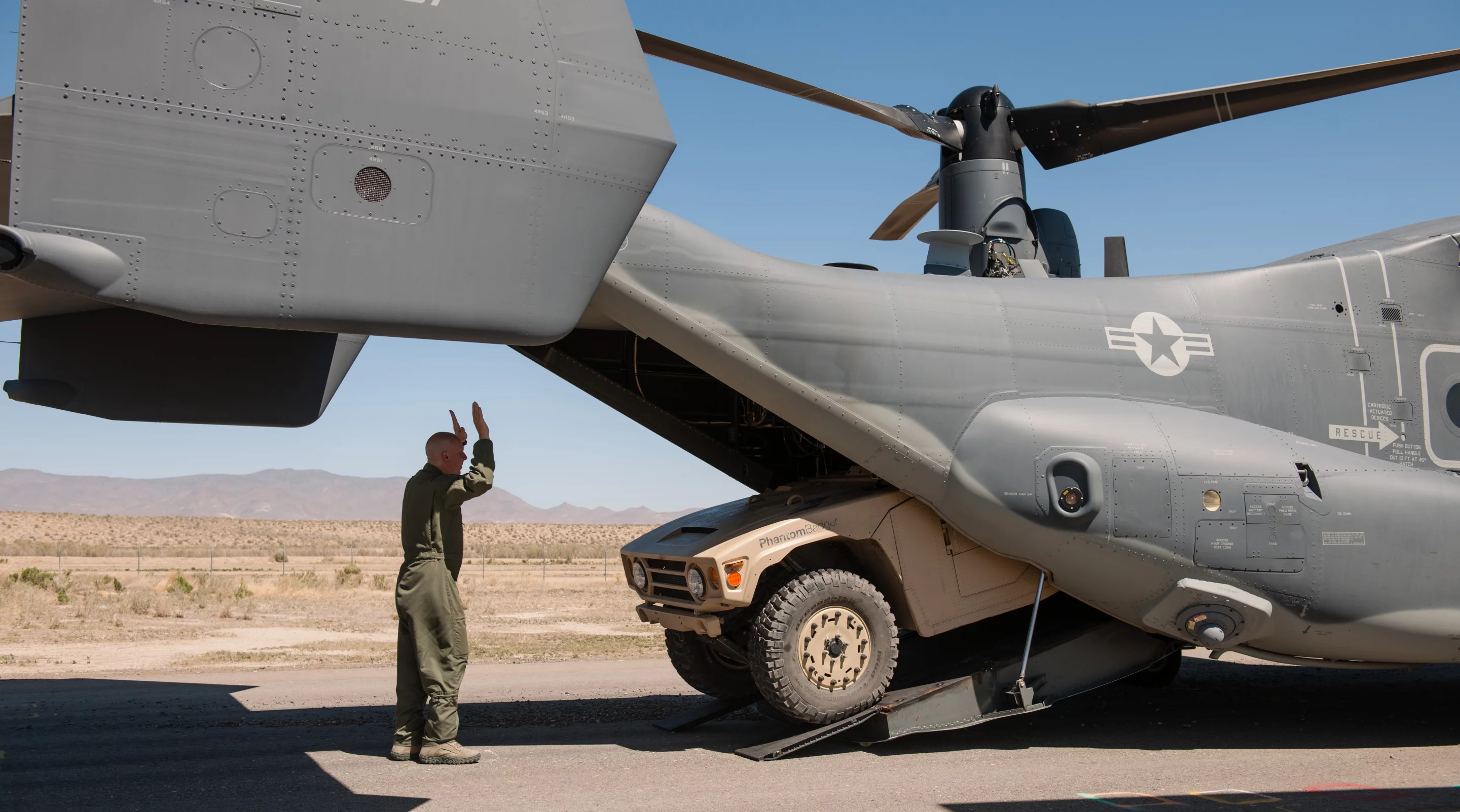 The Phantom Badger is designed to fit in a V-22 osprey