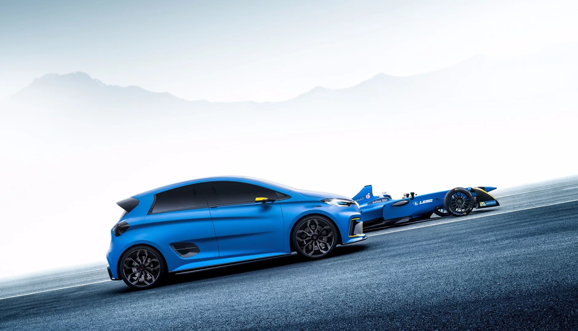 The e-Sport next to its Formula E brother