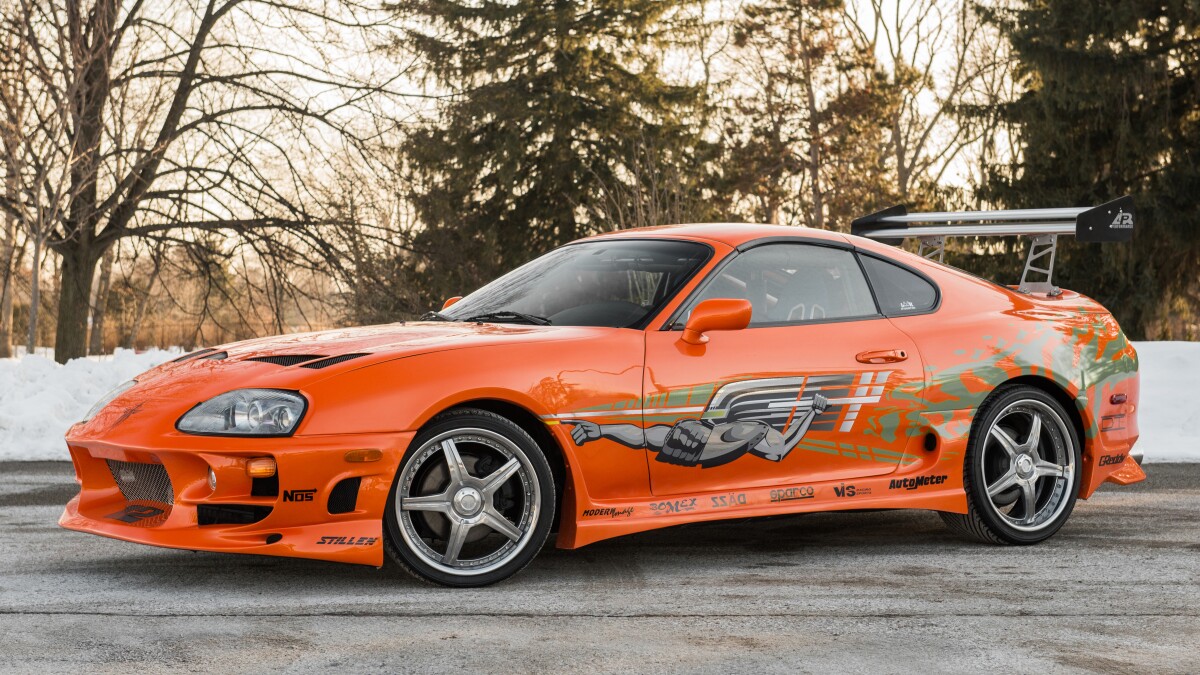 This car just might be one that surprises as the recently deceased Paul Walker is the posthumous star of Furious 7, a movie that has just been released and is smashing box office records willy nilly. The car is the iconic orange Toyota Supra driven by Walker in The Fast and The Furious (2001), is expected to fetch $150,000 to $200,000 but ... anything could happen on the day.