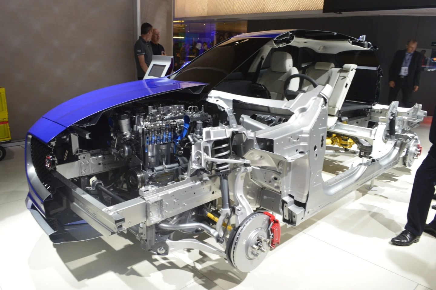 The F-Pace's an all-aluminum construction on show