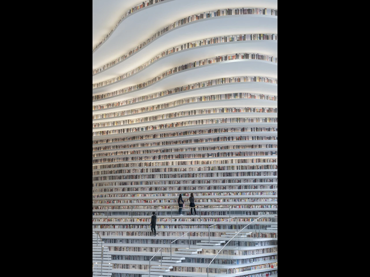 The scale of the shelves is spectacular