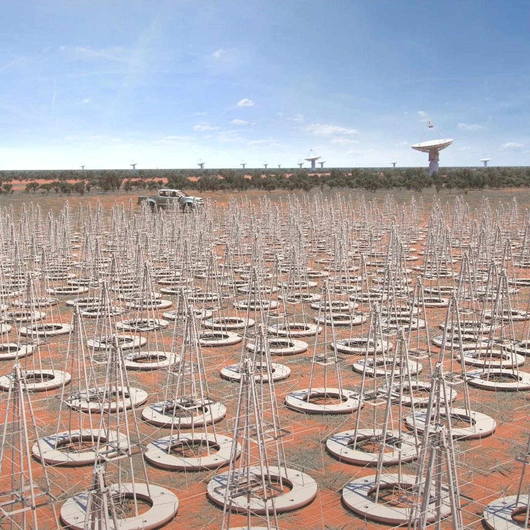 An artist's impression created in 2015 shows the low-frequency aperture array in Murchison shire