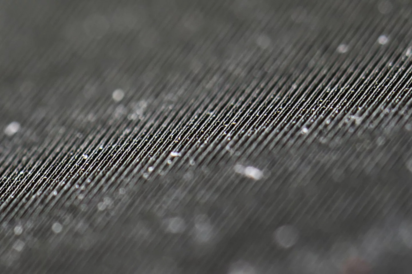 A close-up of the etched tungsten