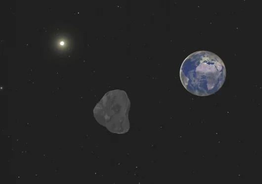 Simulated image of asteroid 2008 TC3 (Credit: Queens University Belfast)