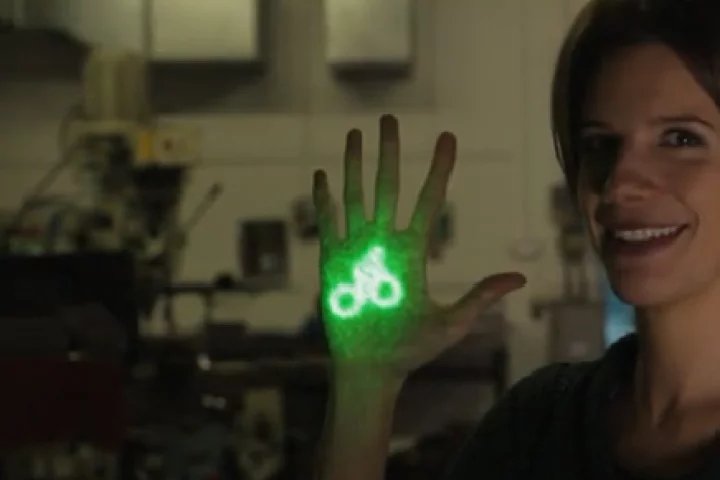Designer Emily Brooke with her BLAZE bicycle light