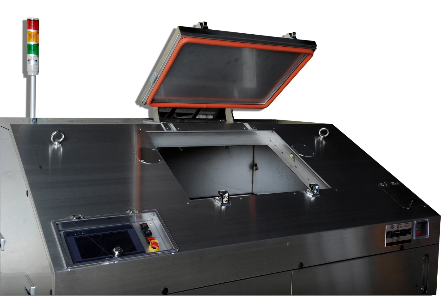 The Eco-Safe Digester is a self-contained stainless steel unit that breaks down food waste