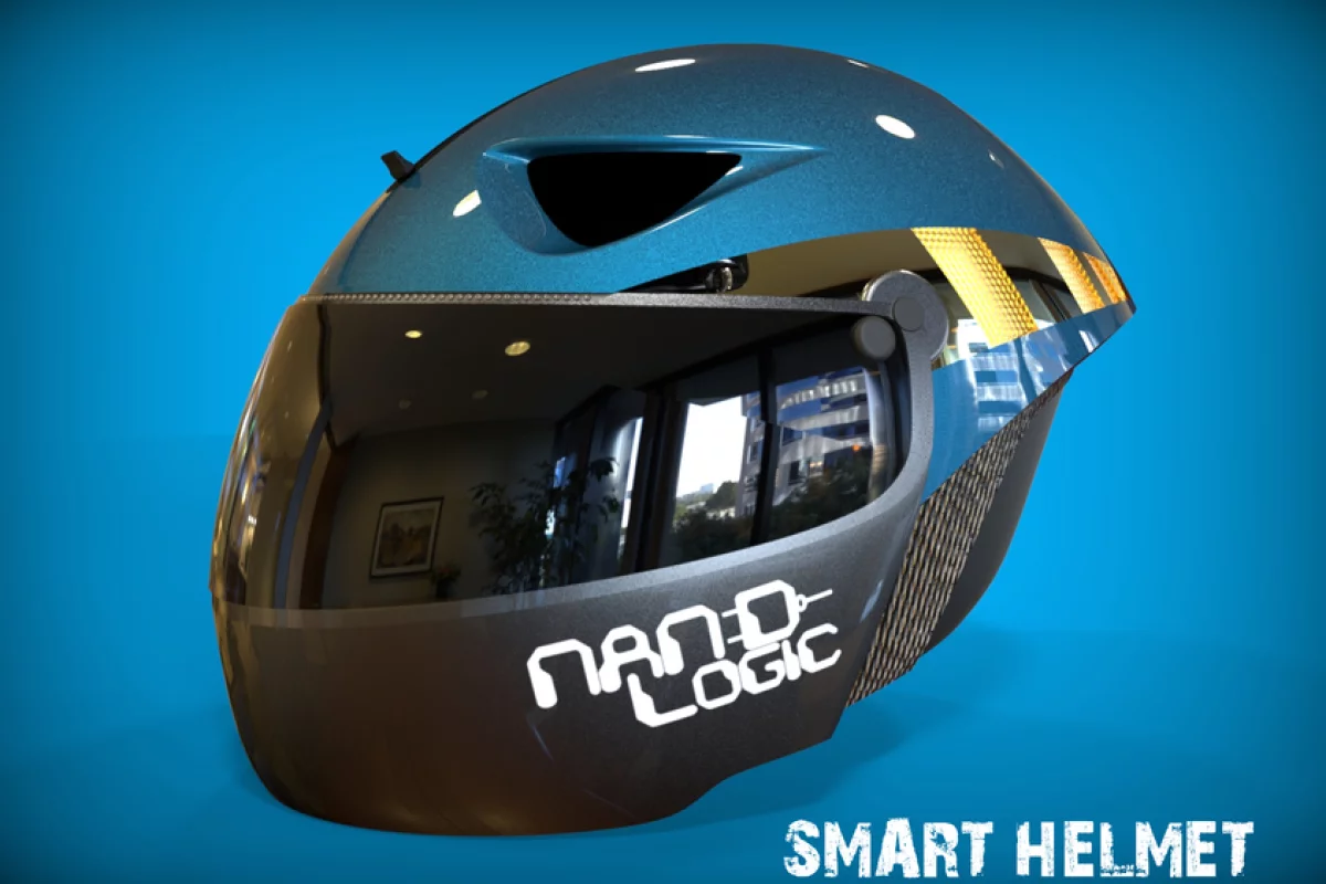 The Smart Helmet's aerodynamic design is intended to lessen wind noise
