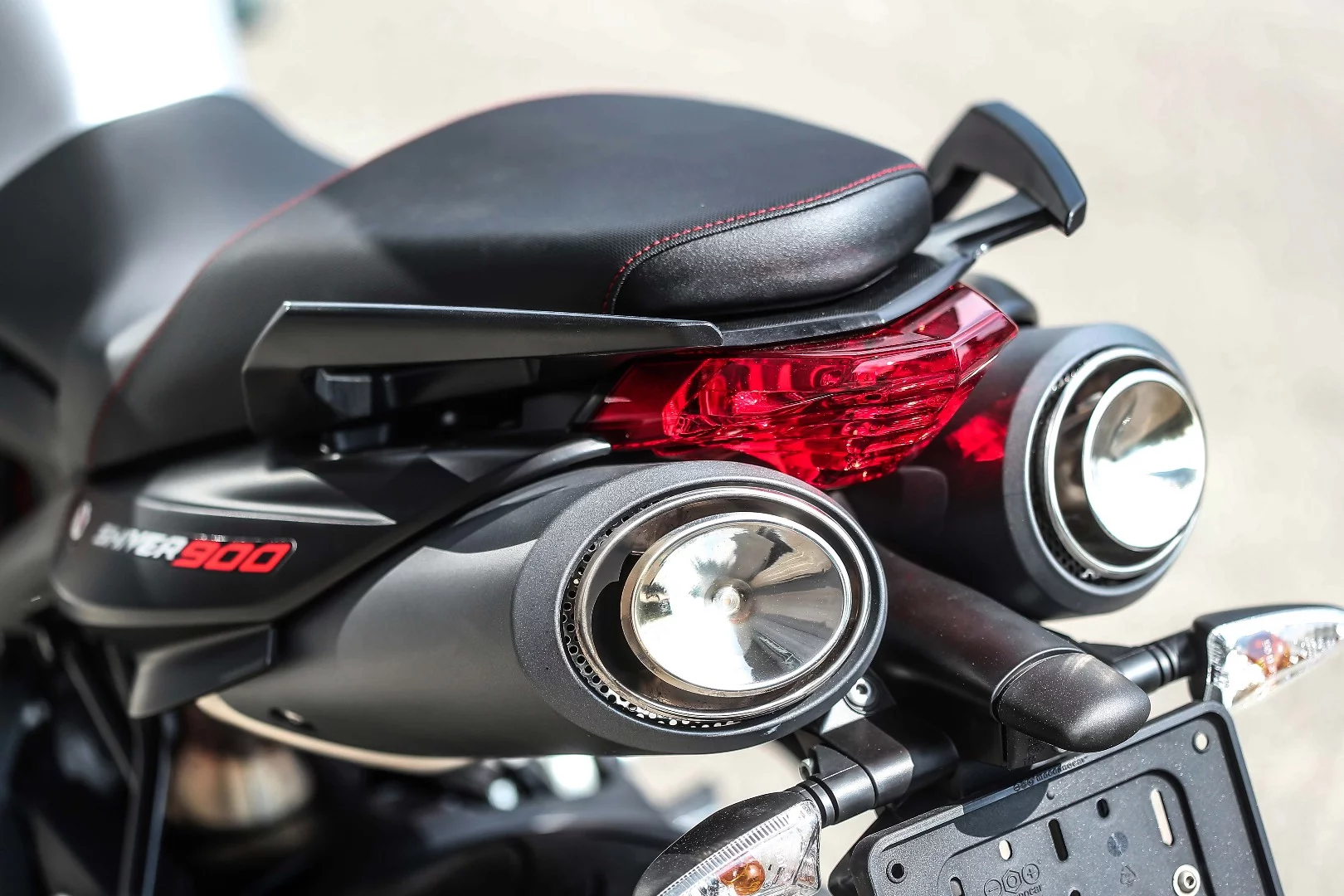 The exhaust system on the new Aprilia Shiver has been upgraded for both form and function