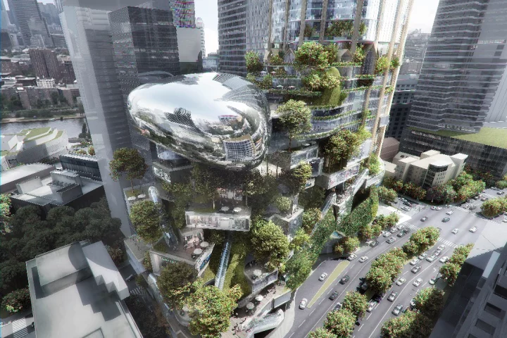 The Urban Tree, by MAD Architects and Elenberg Fraser, is one of the six skyscrapers proposed for Melbourne