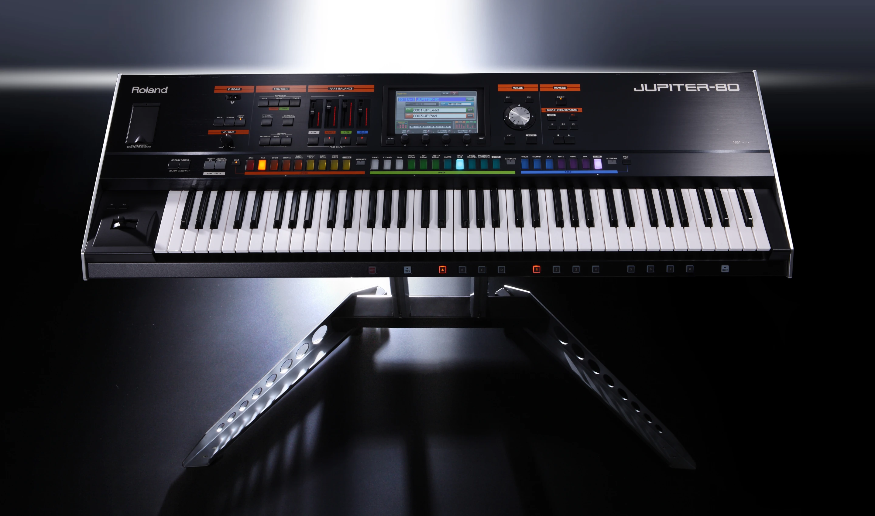 Roland's new Jupiter-80 performance synth has a design similar to the legendary Jupiter-8 from 30 years earlier