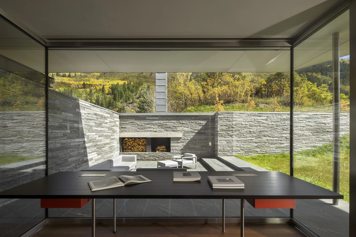 Independence Pass Residence, by Bohlin Cywinski Jackson, is based in Aspen, Colorado, and was conceived as a floating pavilion with continuous interior views end to end on the upper level